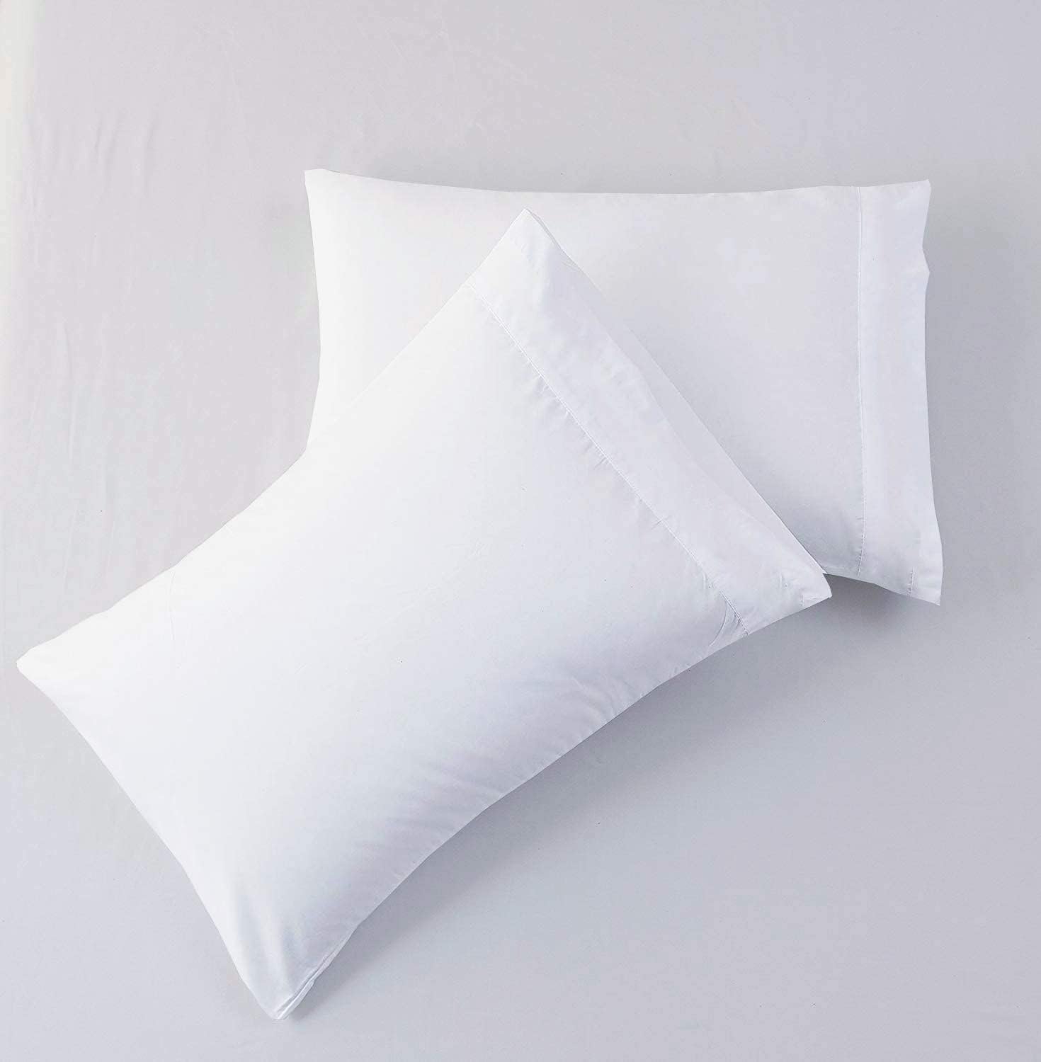 DecoLinen Funda de almohada de percal 100% algodón, tamaño King, 200 hilos, prelavada