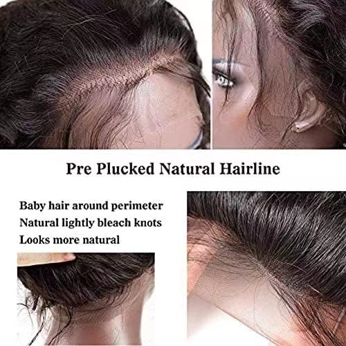 Pelucas de cabello humano brasileño ondulado con encaje frontal de 13 x 4 pulgadas, prearrancado, densidad del 180%, para mujeres negras, sin