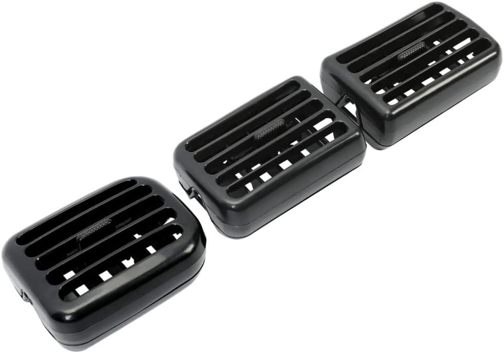 Se adapta a 3 piezas de aire acondicionado y aire acondicionado con bisel de ventilación negro compatible con Dodge 1998 1999 2000 2001 2002 Ram