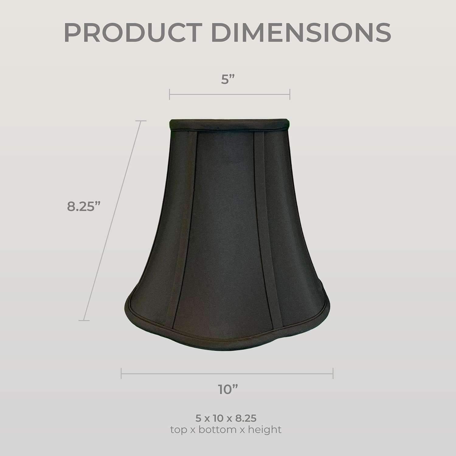 Royal Designs – Pantalla de campana de esquina exterior con parte inferior acampanada, color negro, 5 x 10 x 8.25 pulgadas