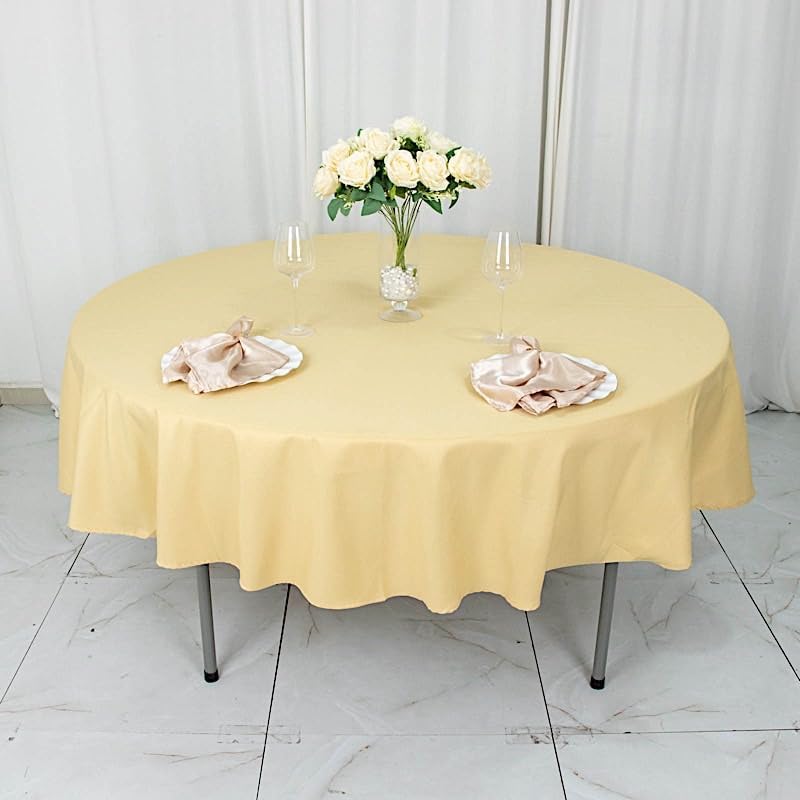 Balsa Circle Mantel redondo color champán de 90 pulgadas de poliéster de alta calidad, para bodas, fiestas, banquetes, recepciones, eventos, cocina,