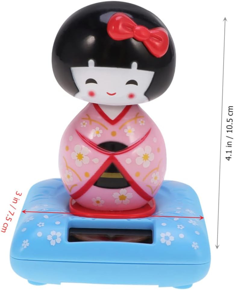 NOLITOY Juguetes de baile de coche con energía solar, kimono, muñeca sacudida, juguete de coche, quimono solar, muñequera, cabezas de burbujas,
