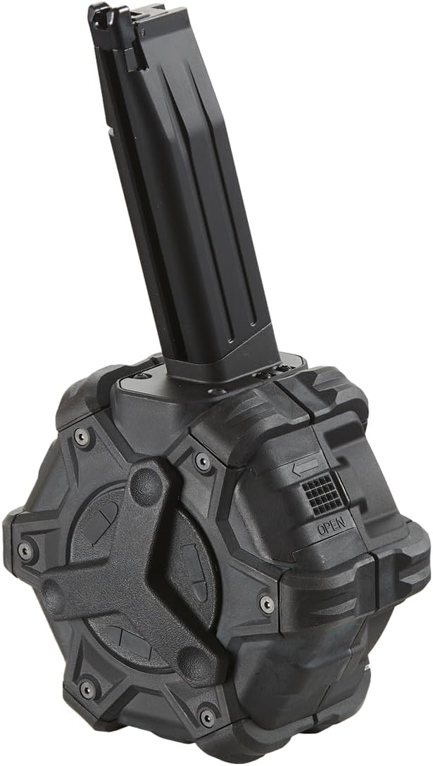 GoldenBall WE-Tech 350 Ronda Airsoft Drum Magazine para Hi-Capa 5.1 Gas Blowback Airsoft Pistolas – (negro)