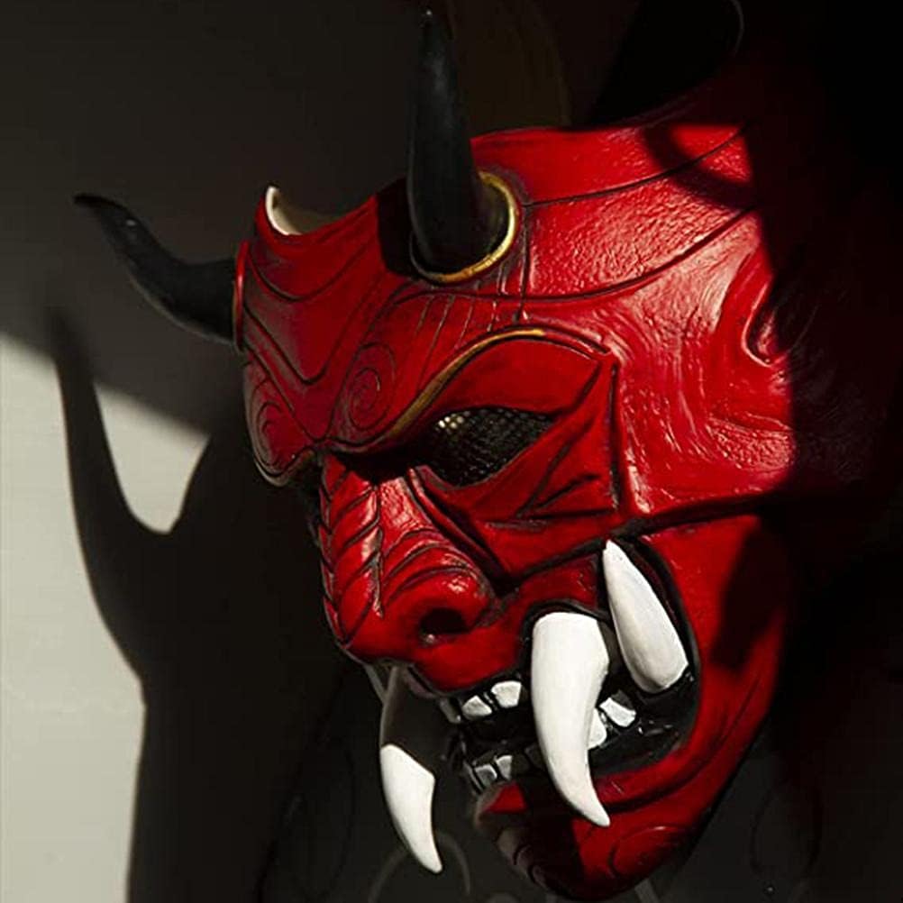 Máscara de demonio japonés malvado Kabuki Hannya, máscara de demonio Oni Samurai Kabuki, Prajna Devil, máscara facial de demonio japonés Prajna