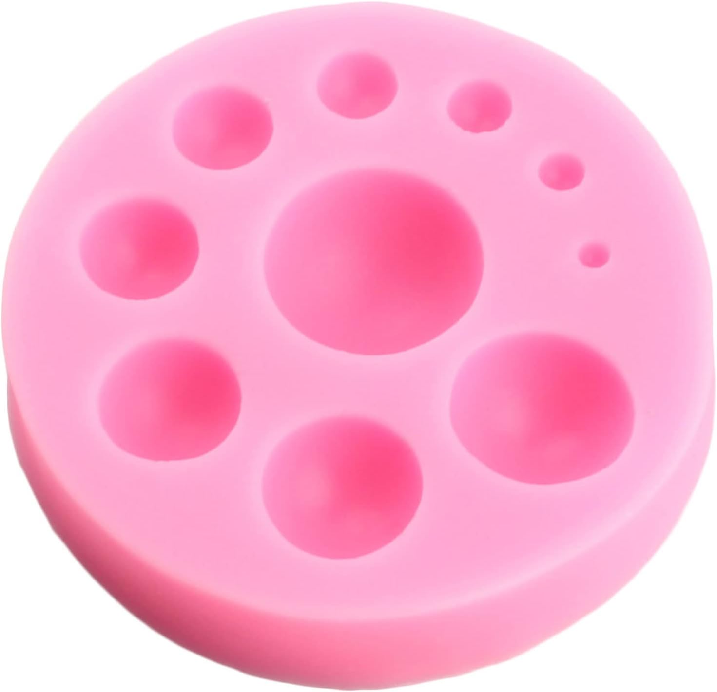 Mujiang Molde de perlas 3D para fondant, bolas de perlas semiesferas, moldes de silicona para chocolate, burbujas de perlas, moldes de caramelo para