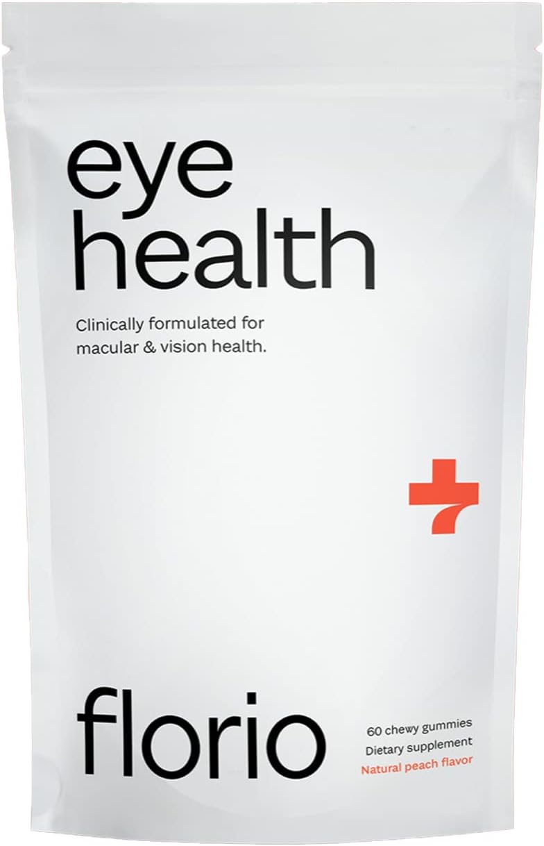 Florio Vitaminas gomosas de salud ocular para adultos, 2 veces luteína y zeaxantina, vitaminas A, B2, B3, C y E, preservan la salud macular y