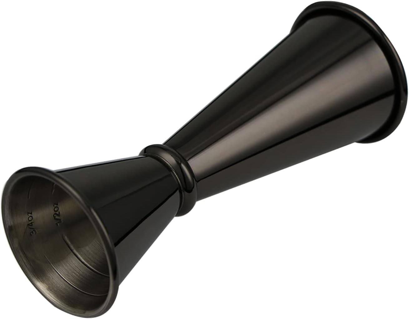 BGM.FOX Jigger doble estilo japonés 2 oz 1 oz barra de cóctel Jigger con medidas en el interior, negro
