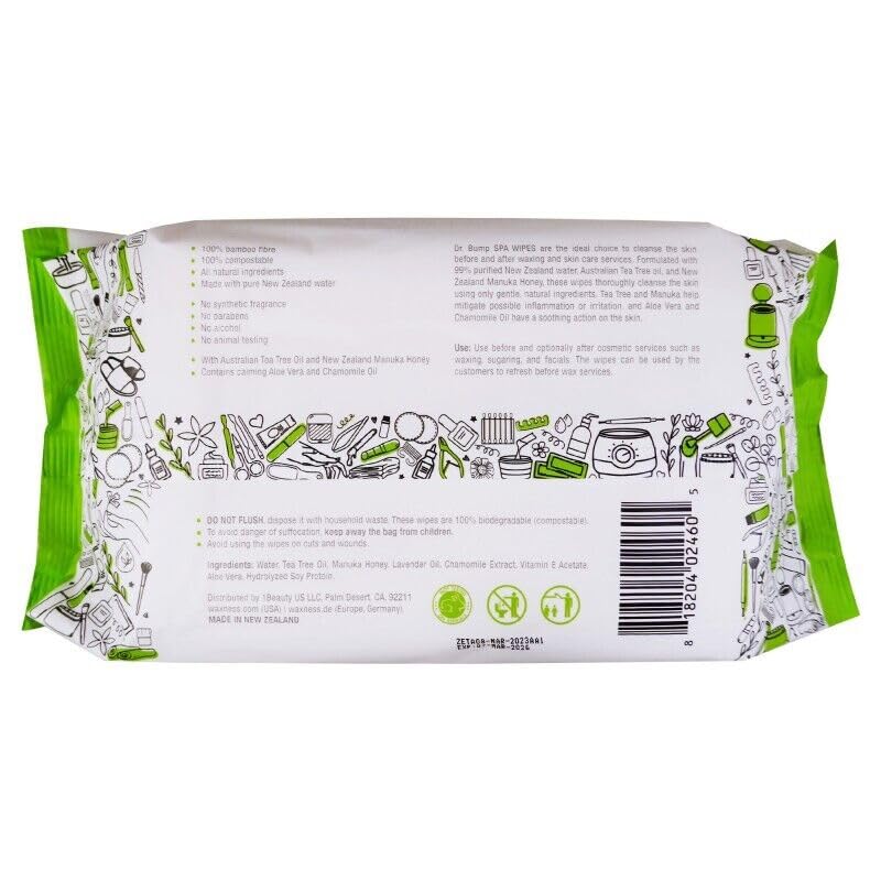 Intimate Care – Toallitas naturales para spa con árbol de té y miel de manuka, 80 unidades