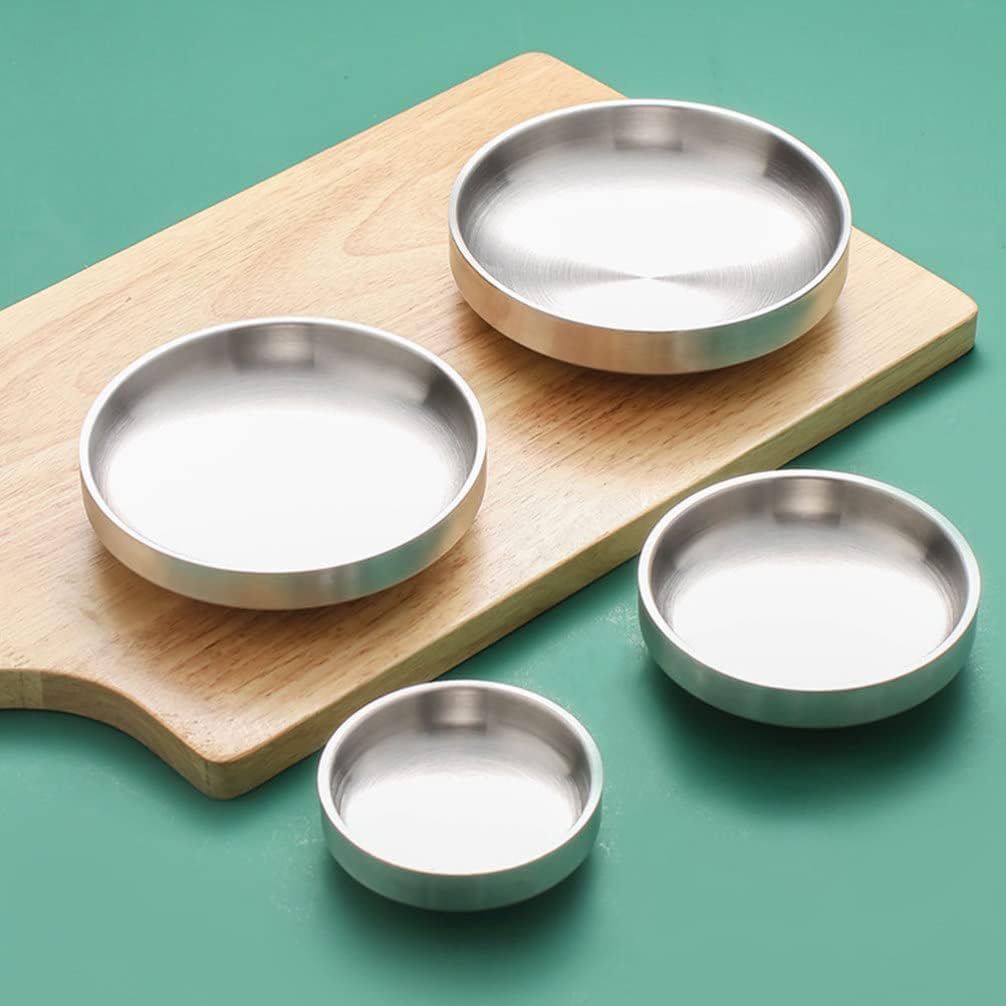 Hemoton 2pcs acero inoxidable coreano kimchi plato sopa cereales cuencos acero inoxidable doble pared aislado al vacío tazón coreano plato de