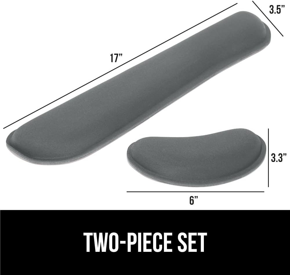Gorilla Grip – Reposamuñecas ergonómico de espuma viscoelástica de gel suave para teclado y mouse, antideslizante, para aliviar el dolor al