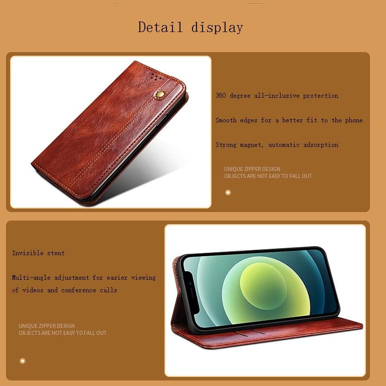 Suitable for xiaomi Poco X3 NFCX3 Pro Flip Phone Case Oil Wax Crazy Horse Pattern Magnetic Absorbent Phone Case Blue