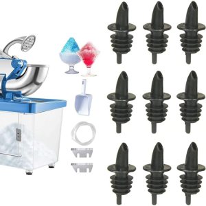 VEVOR Trituradora de hielo comercial de 110 V, 440 librash, aprobada por ETL, máquina eléctrica de cono de nieve azul de 300 W, barras y vertedores VEVOR Trituradora de hielo comercial de 110 V, 440 librash, aprobada por ETL, máquina eléctrica de cono de nieve azul de 300 W, barras y vertedores