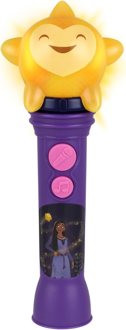 eKids Disney Wish – Micrófono de juguete para niños, juguete musical con música integrada, micrófono para niños diseñado para edades de 3 años en