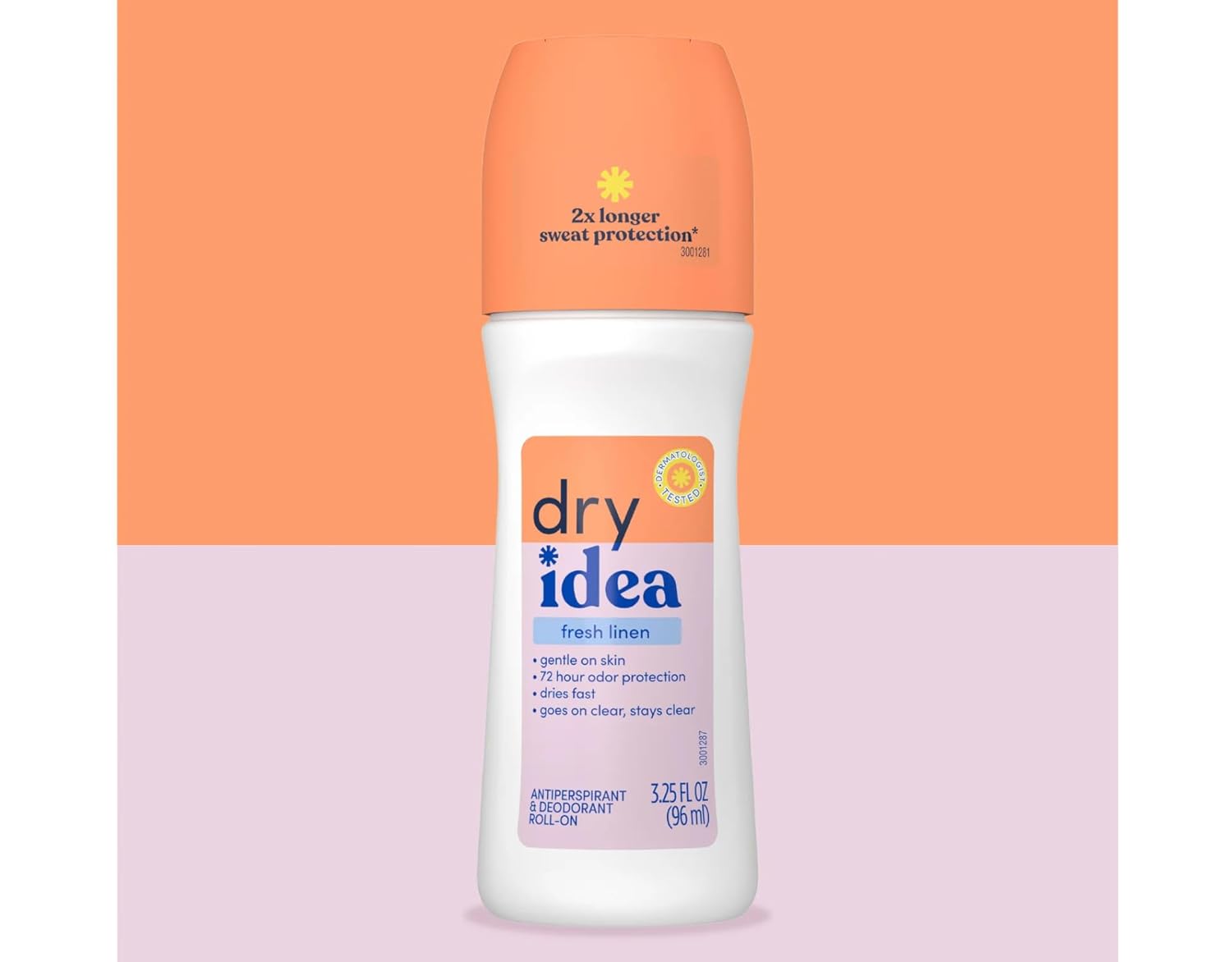 Dry Idea Fresh Linen – Desodorante antitranspirante roll-on de lino fresco, 3.25 onzas (paquete de 5)