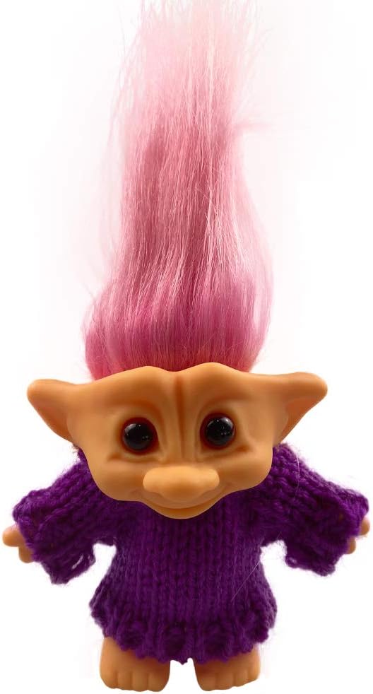 Muñecas de trol de la suerte, lindas muñecas vintage Troll cromáticas adorables para colecciones, proyectos escolares, artes y manualidades,