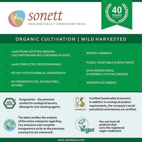 Sonett – Caléndula líquida orgánica para lavavajillas, 10 onzas líquidas, certificada orgánicamente cultivada (paquete de 6)
