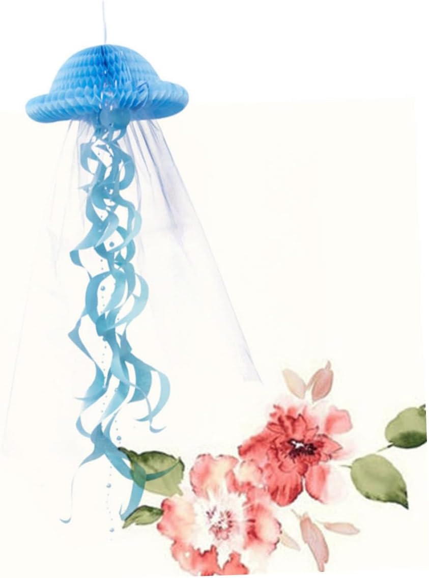 NOLITOY 2pcs Mermaid Party Lantern Mariposas Decorativas para Pared Hanging Tissue Fish Decorations Honeycomb Decor Kids Decor Hanging Decoration.