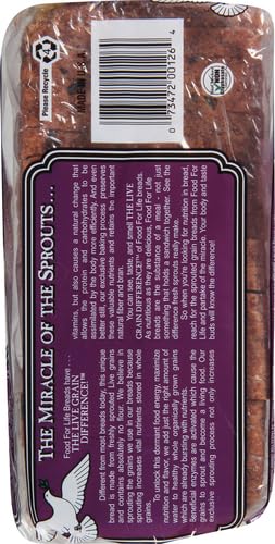 Food For Life Pan germinado canela pasas orgánica, 24 oz