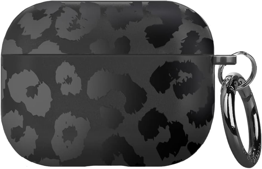 Velvet Caviar Funda para AirPods Pro de leopardo negro con llavero – Fundas protectoras rígidas compatibles con Apple Airpod Pro