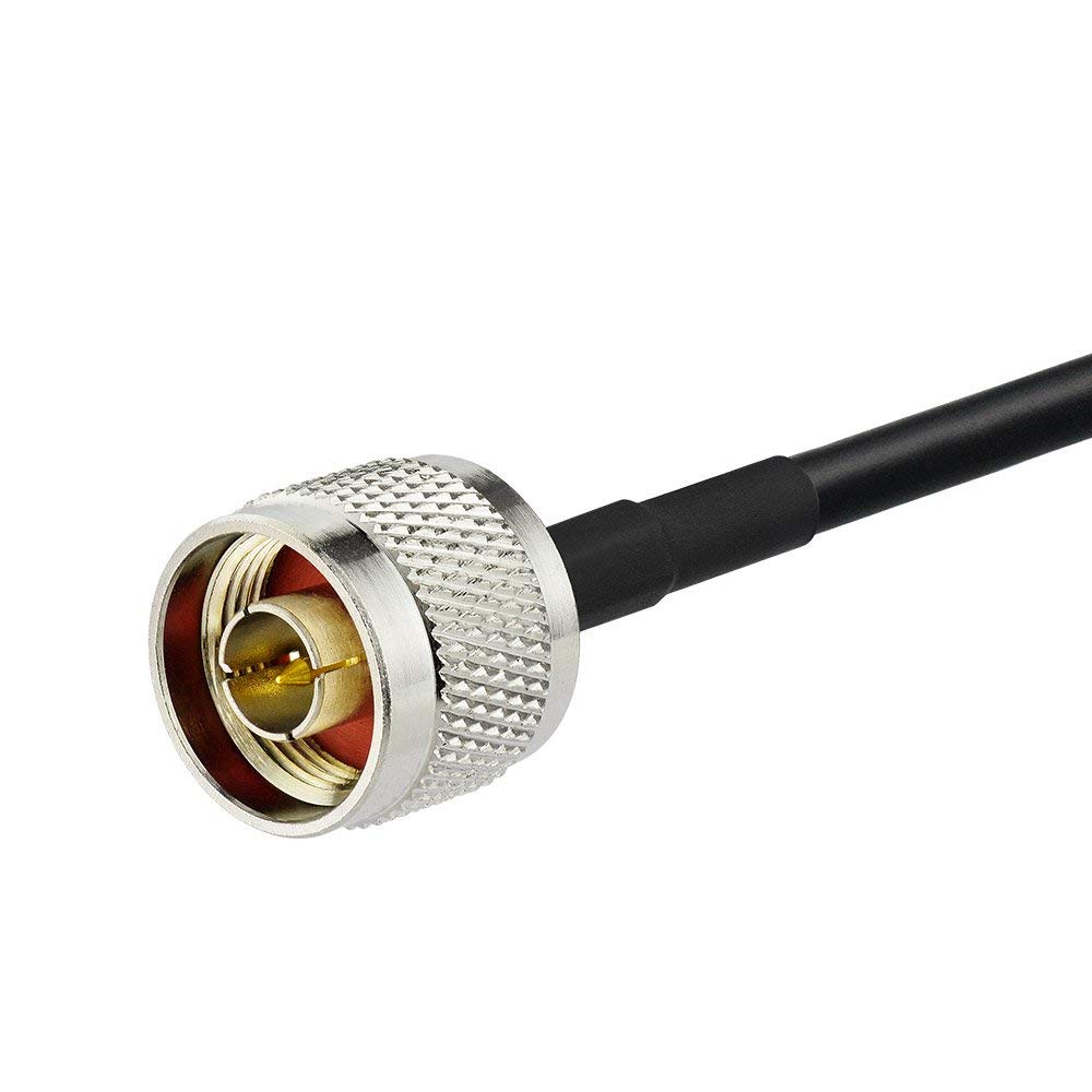 Superbat Wlaniot Cable RG58 de baja pérdida N macho a SMA macho con conectores resistentes a la intemperie (25 pies, 24.6 ft) para antena de celda