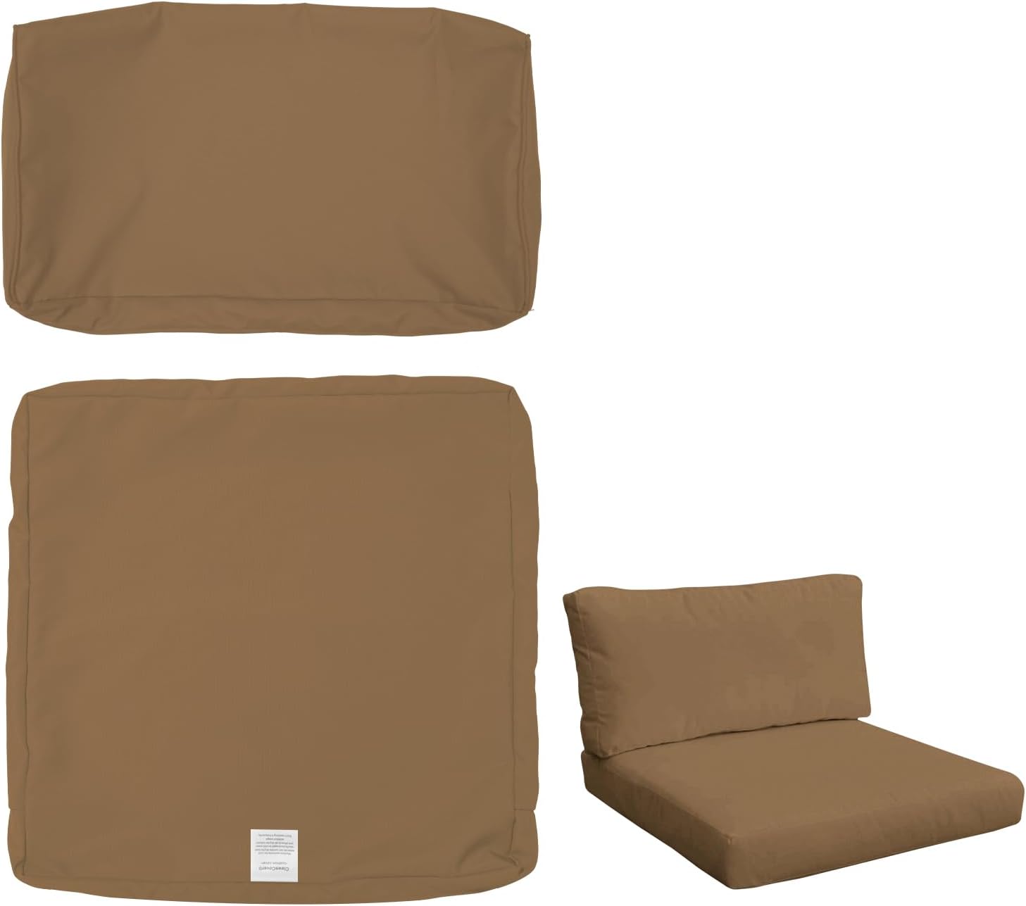 Juego de 2 fundas de repuesto para cojines de asiento de patio al aire libre para sofá seccional, silla, muebles, asientos, a prueba de