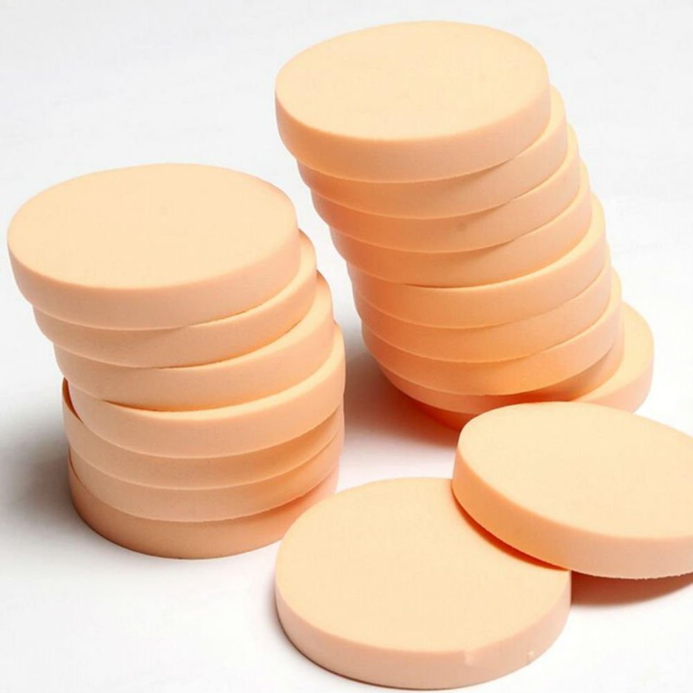 AKOAK 20pcs redondo maquillaje facial suave esponja cosmética soplo mujeres señora belleza maquillaje base polvo soplo (COLOR PIEL20)