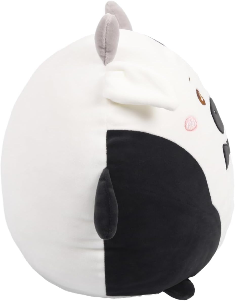 ARELUX Almohada suave de peluche de anime de vaca blanca y negra de 18 pulgadas, lindo juguete de peluche kawaii, decoración de habitación,