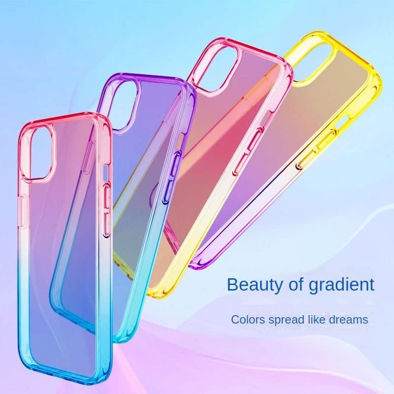YZR Funda transparente para iPhone, no amarilla protección contra caídas de grado militar a prueba de golpes (azul degradado polvo, iPhone 13)