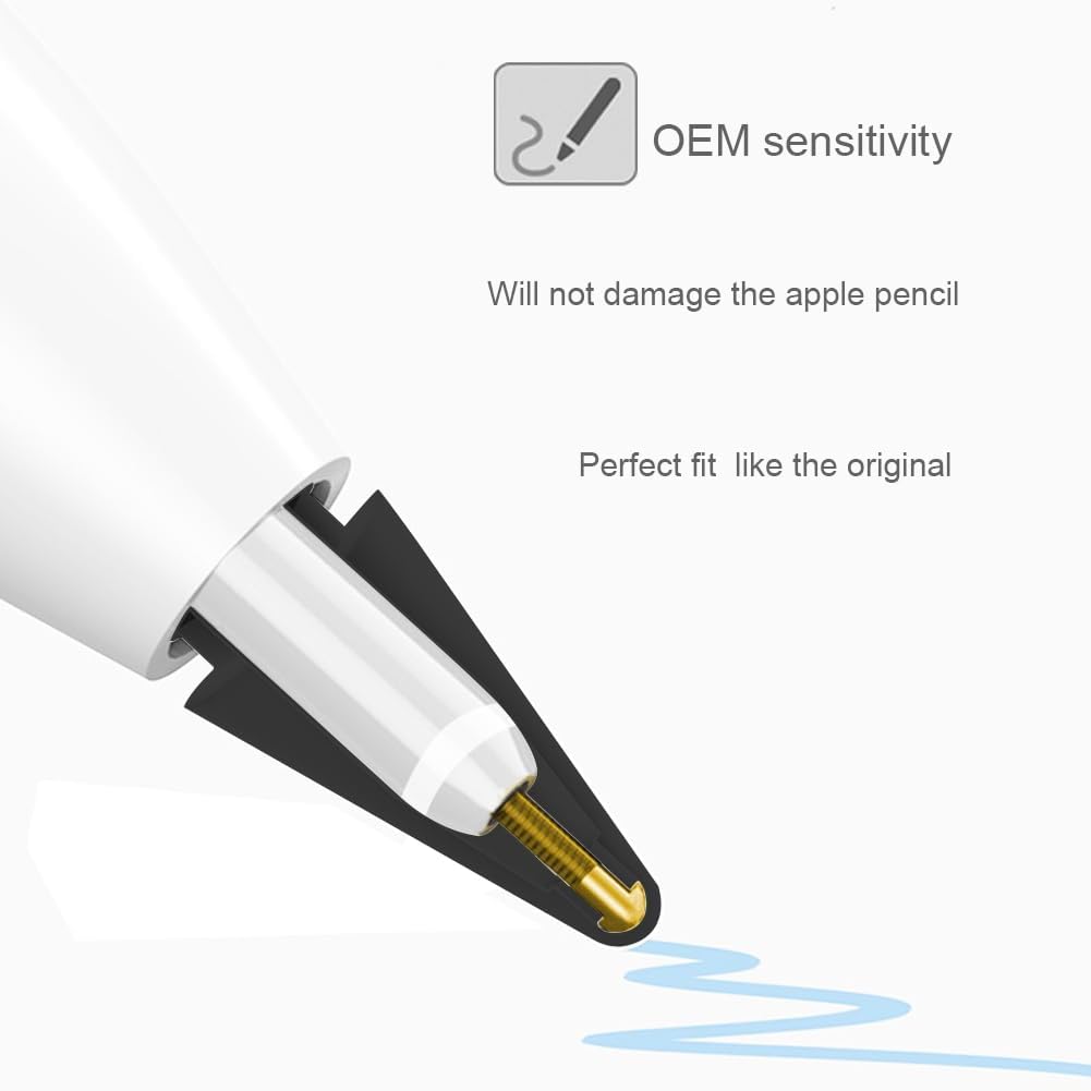 Puntas de repuesto para Apple Pencil, bolígrafo mejorado como metal delgado con control preciso de punta fina para Apple Pencil 21 Gen, accesorios