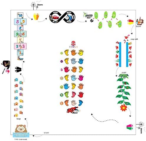 Calcomanías sensoriales de camino para decoración de aula, para suelo y pared, calcomanías de piso con números y flores para aumentar las
