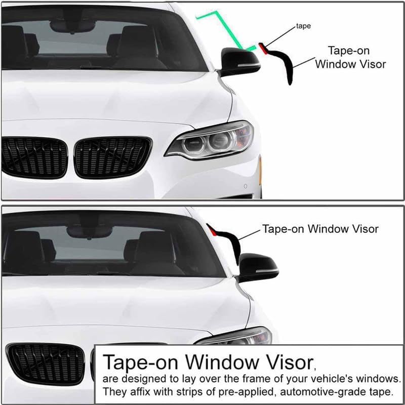 Deflector de ventana compatible con Ni.ssan Altima Coupe 2008-2013, viseras de ventana de 2 puertas, protectores de lluvia, juego de 2 piezas, color