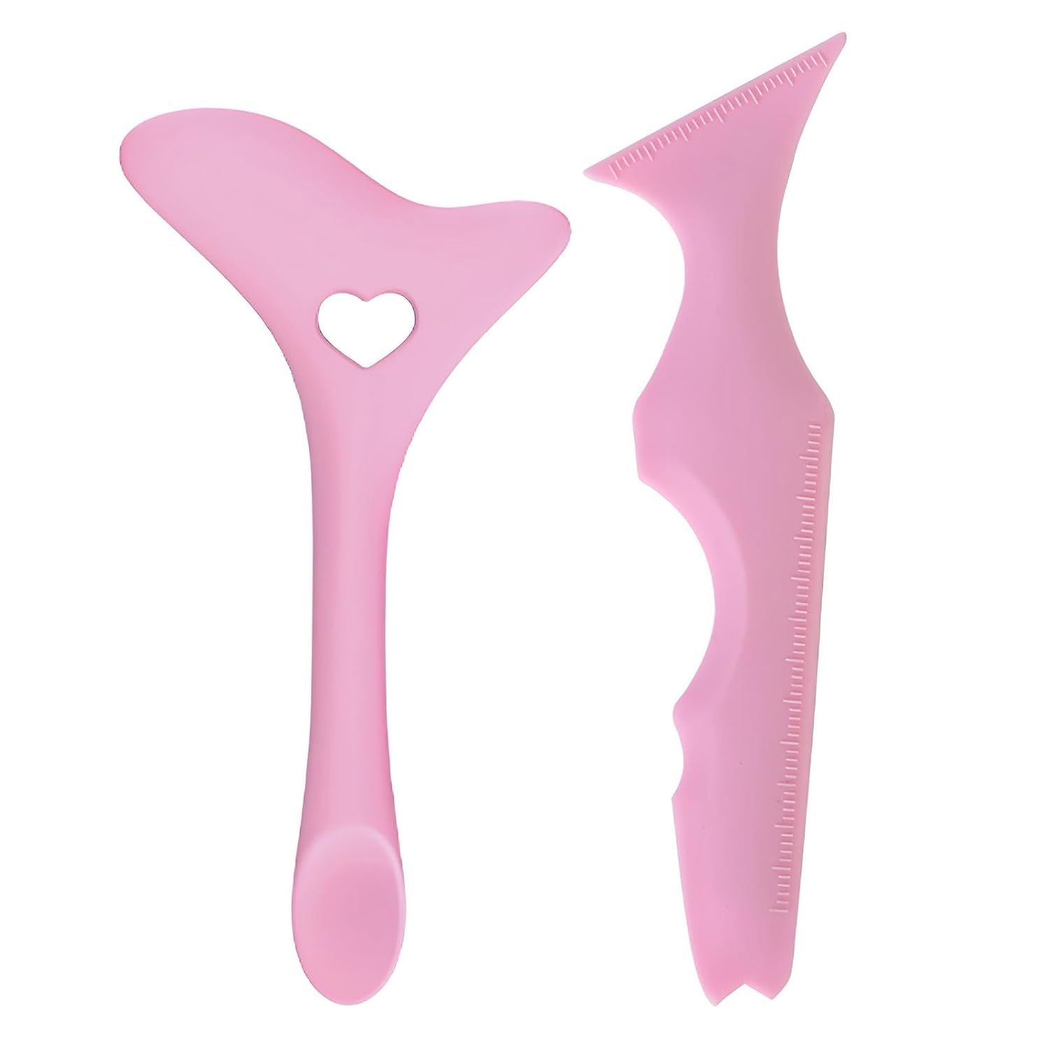 2 plantillas de delineador de ojos, punta alada de silicona 5 en 1 para cejas, pestañas, línea de labios, protector de rímel y almohadillas