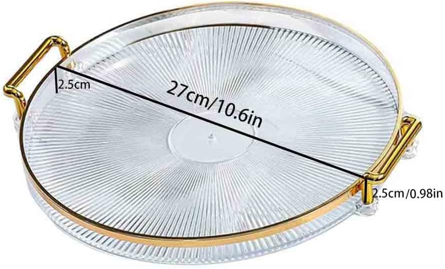 Bandeja de tocador de acrílico con asas doradas, bandeja decorativa para servir platos de velas Comestic para joyas, encimera de tocador,