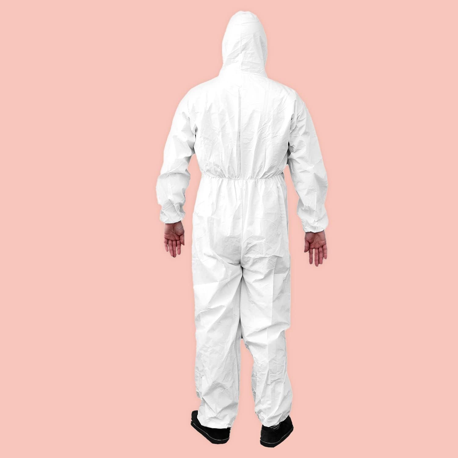 Ever Ready First Aid Traje cubierto microporoso desechable del mono con las muñecas elásticas, tobillos elásticos, cintura elástica y capucha