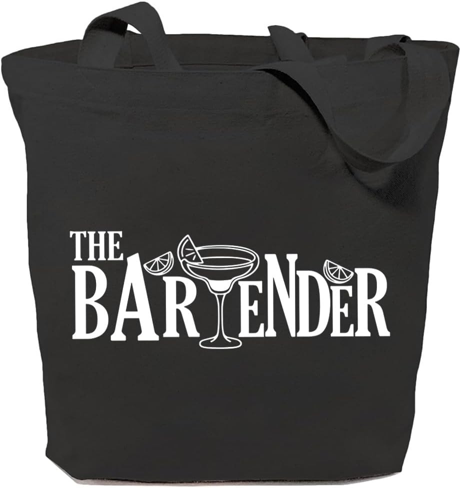The Bartender – Bolsa de lona para mujer, diseño estético de margarita limón, reutilizable, bolsa de compras para el hombro, regalo para amigos