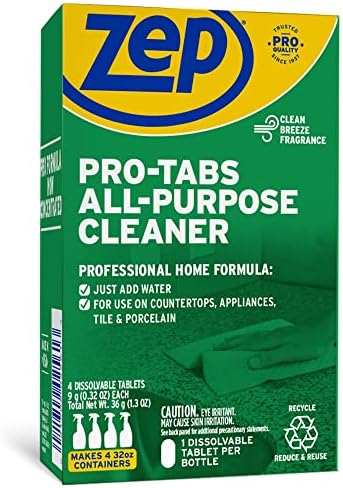 Zep PRO-TABS – Tabletas solubles de limpieza multiusos – 4 tabletas – ZUAPCTAB solo tienes que añadir agua! Respetuoso con el medio ambiente