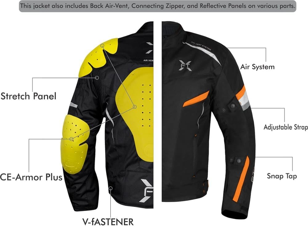 FTX Chaqueta de motocicleta para hombres, Armadura de equipo de protección de cuerpo completo, chaqueta de malla para hombres,