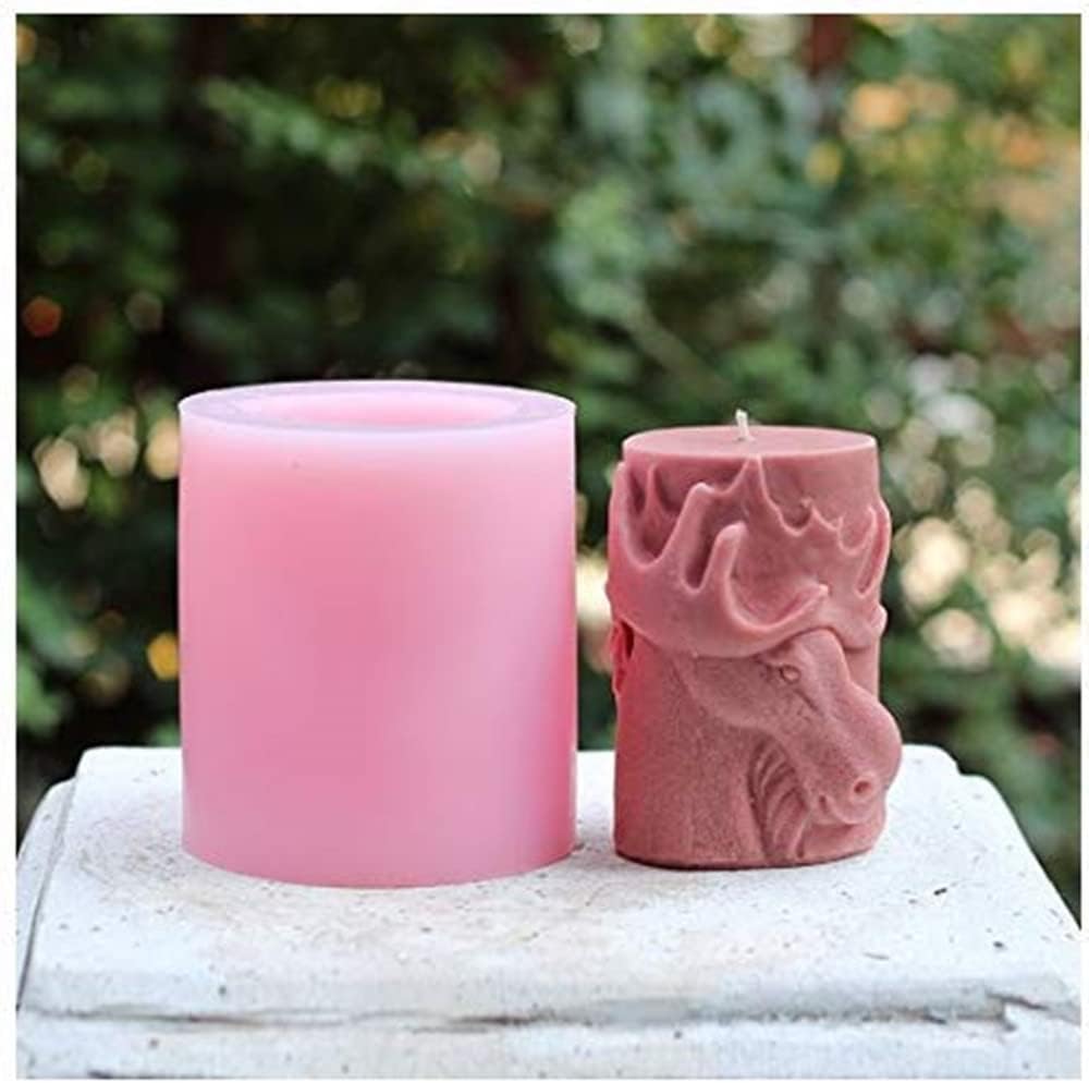 GreatMold – Molde de silicona para velas de ciervos 3D, moldes de cera para velas decoradas, herramienta de fabricación de jabón hecho a mano, molde