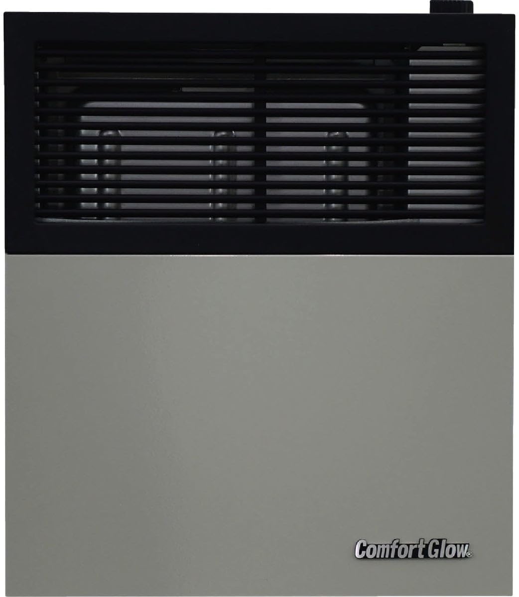 Comfort Glow Calentador de pared de gas propano líquido de ventilación directa de 11,000 BTU, mediano, gris