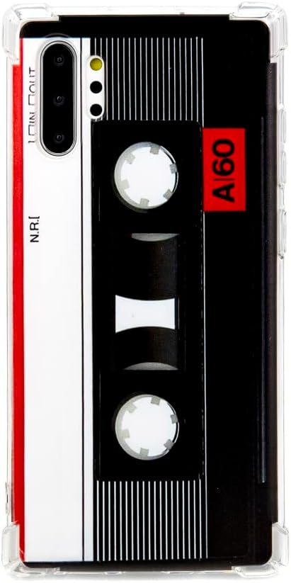 FAteam – Funda para Galaxy Note10 Plus, con esquinas reforzadas, TPU suave, parachoques suave, cinta de casete de música retro, compatible con