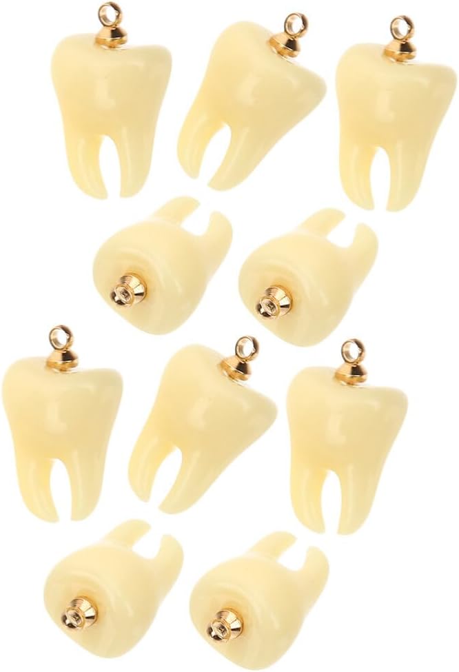 SEWACC 10 dijes humanos colgantes de bricolaje artesanales divertidos joyas colgantes adornos de dientes para hacer joyas, collares, pulseras,