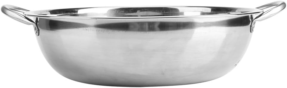 Sartén de cocina de acero inoxidable, olla de inducción de 12 pulgadas, olla de chef con doble asa, sartén para saltear para lavavajillas y horno