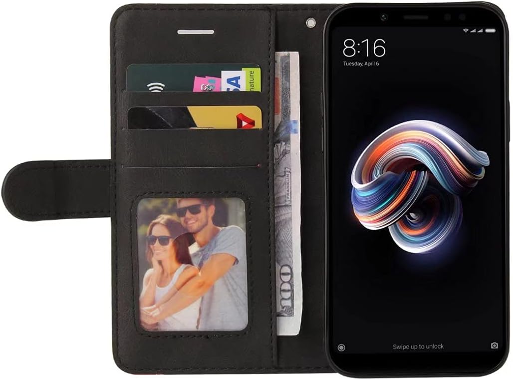 Empalme Xiaomi Poco X3 Pro Wallet Case Negro, correa de muñeca PU cuero cartera cierre magnético cubierta Flip stand funda protectora para Xiaomi