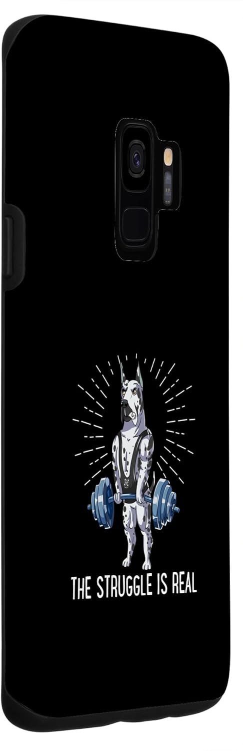 Galaxy S9 Struggle Is Real Dogo Argentino Deadlift Fitness Case
