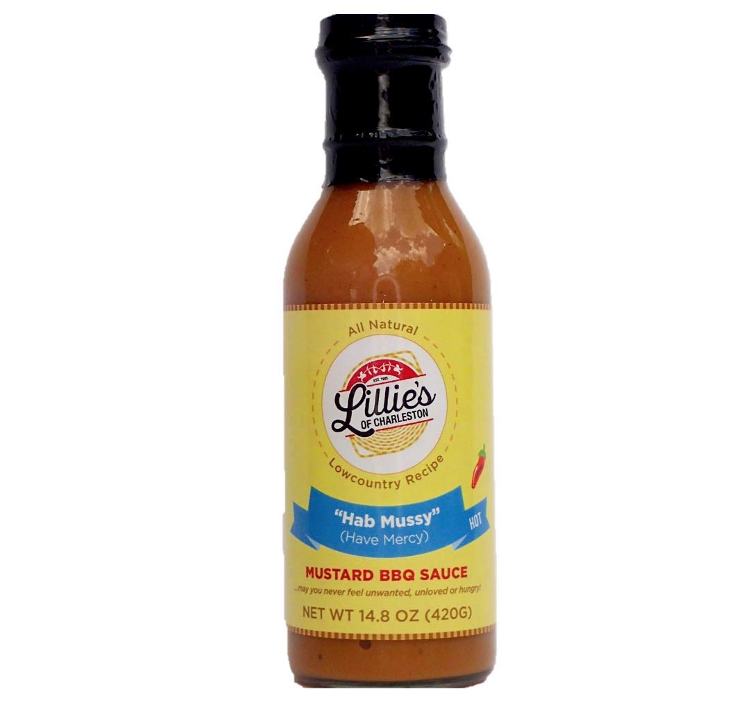 Lillie’s of Charleston Hab Mussy – Salsa barbacoa de mostaza picante  Galardonada  Natural, sin conservantes, vegana  Ideal con pollo, costillas de
