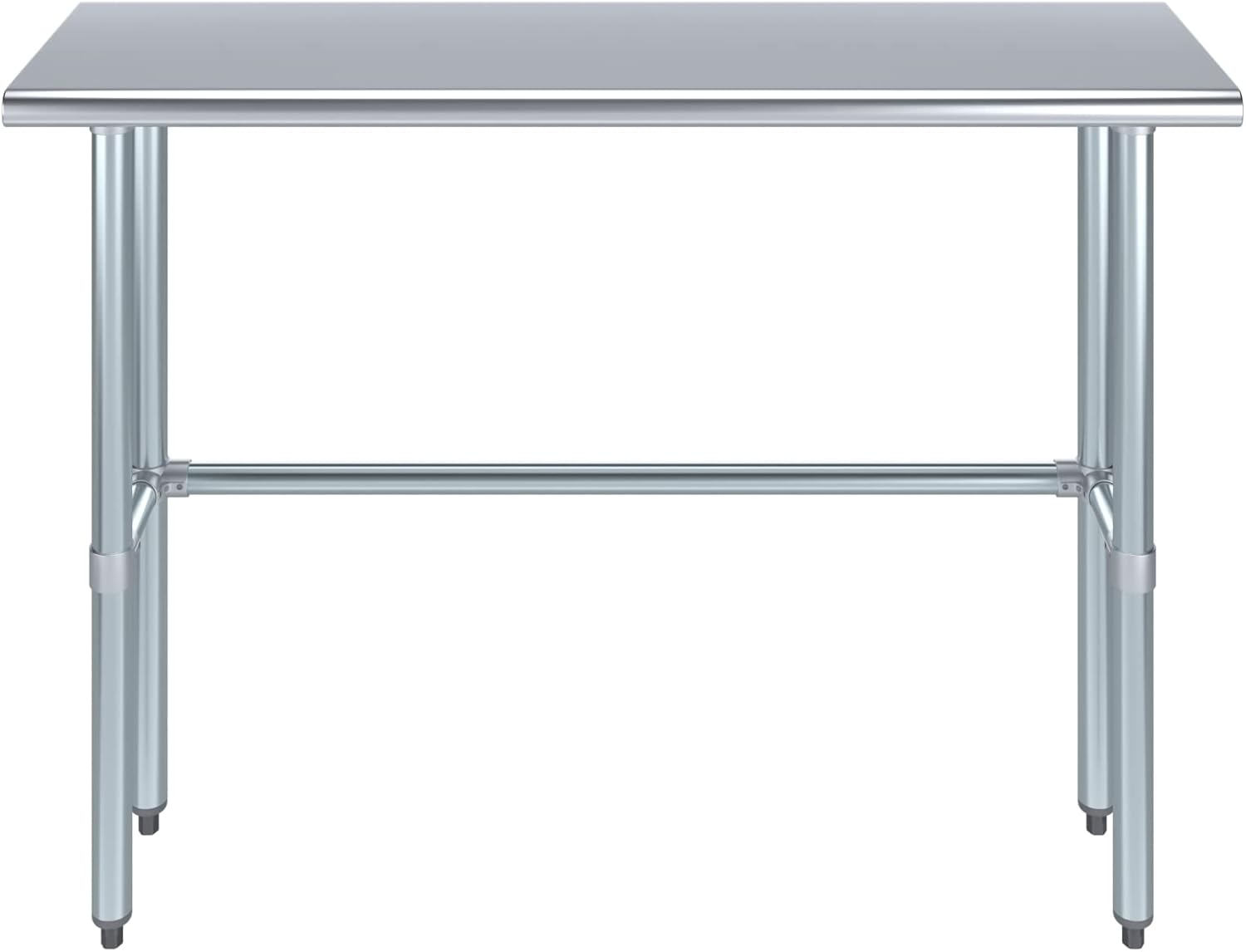 Mesa de trabajo de acero inoxidable de base abierta de 14 x 48 pulgadas  Residencial y comercial  Preparación de alimentos  Estación de trabajo