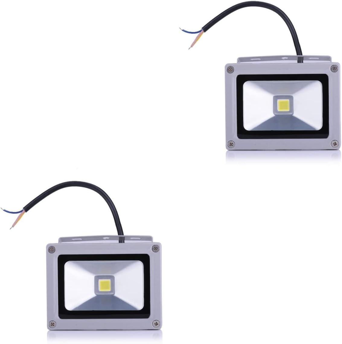 Uonlytech Luces de inundación al aire libre 2 unids 10 W AC 85 V – 265 V al aire libre cálido blanco LED proyector lámpara de luz de inundación