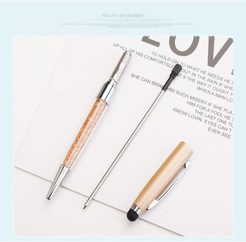 Ancolo Personalized ball Pens with Crystal Stylus Tip – Smooth Writing Set – Engraved with Your NameSloganAddress – Gift for