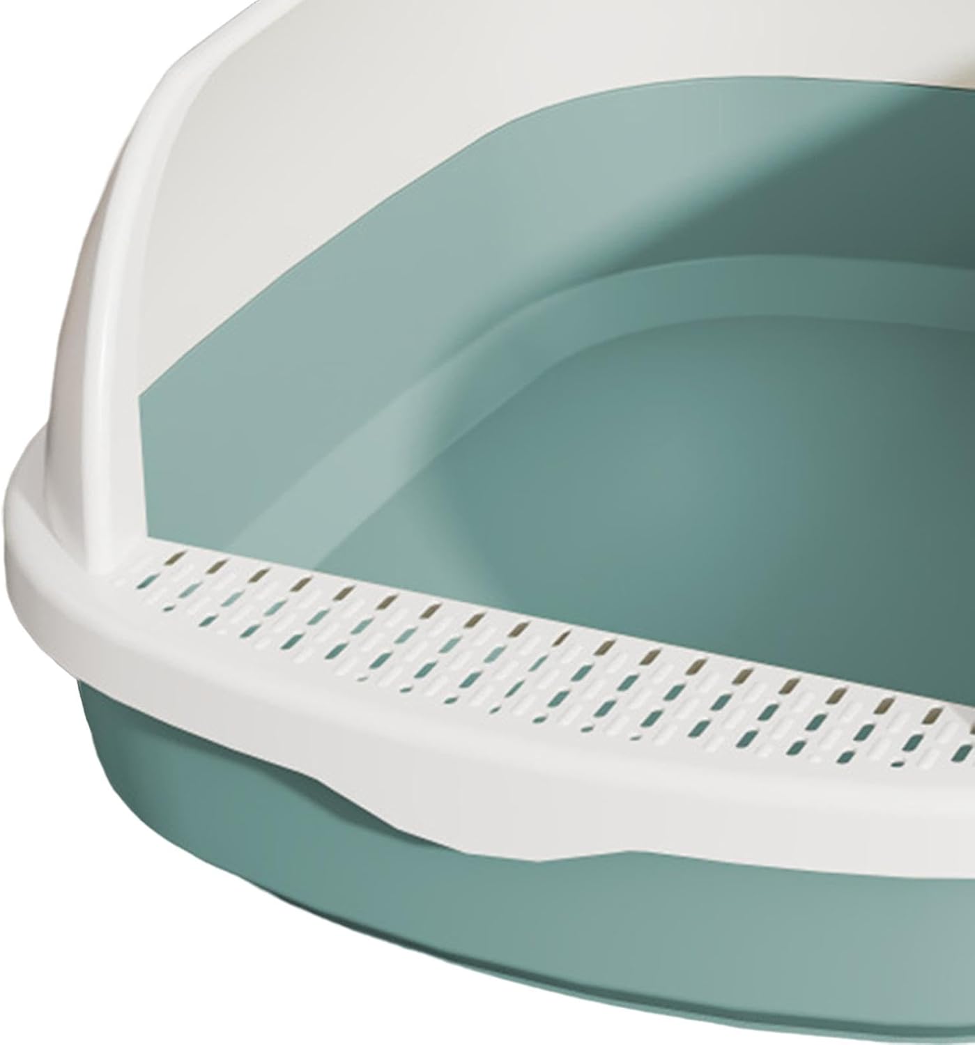 Bandeja de arena de alta cara para gatos y mascotas, caja de arena profunda con pedal de arena para tamizar, inodoro para gatos y gatos, para