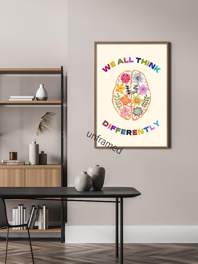 uoyien Pósteres de salud mental mental para aula, terapia de sala de asesoramiento, decoración de pared, afirmaciones, citas, lienzo para pared,